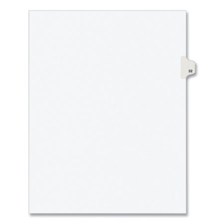 AVERY DENNISON Numerical Index Tab-32, 8-1/2 x 11", White, PK25 01032